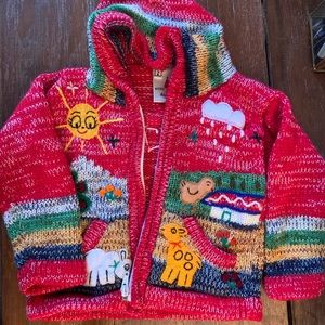 Kitzo Alpen Austria Knit Hooded Cardigan Size 2